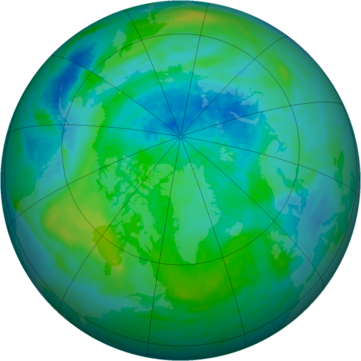 Arctic ozone map for 17 September 1992